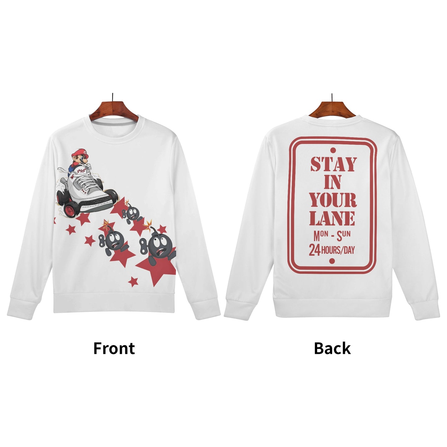 S.I.Y.L. (Stay In Your Lane) kids Boy/Girls  White Sweater