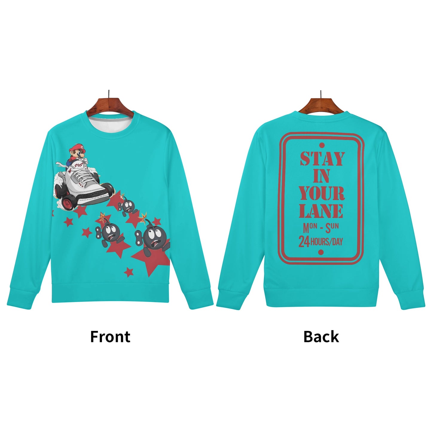 S.I.Y.L. (Stay In Your Lane) Kids Turquoise Sweater