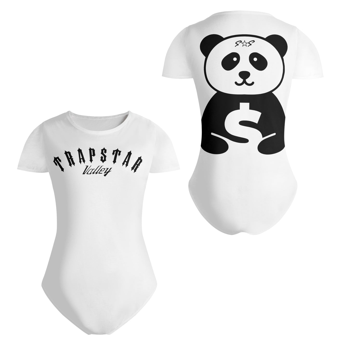 Trap Star Valley Panda 1.0 Womens Soft Short Sleeve Bodysuit