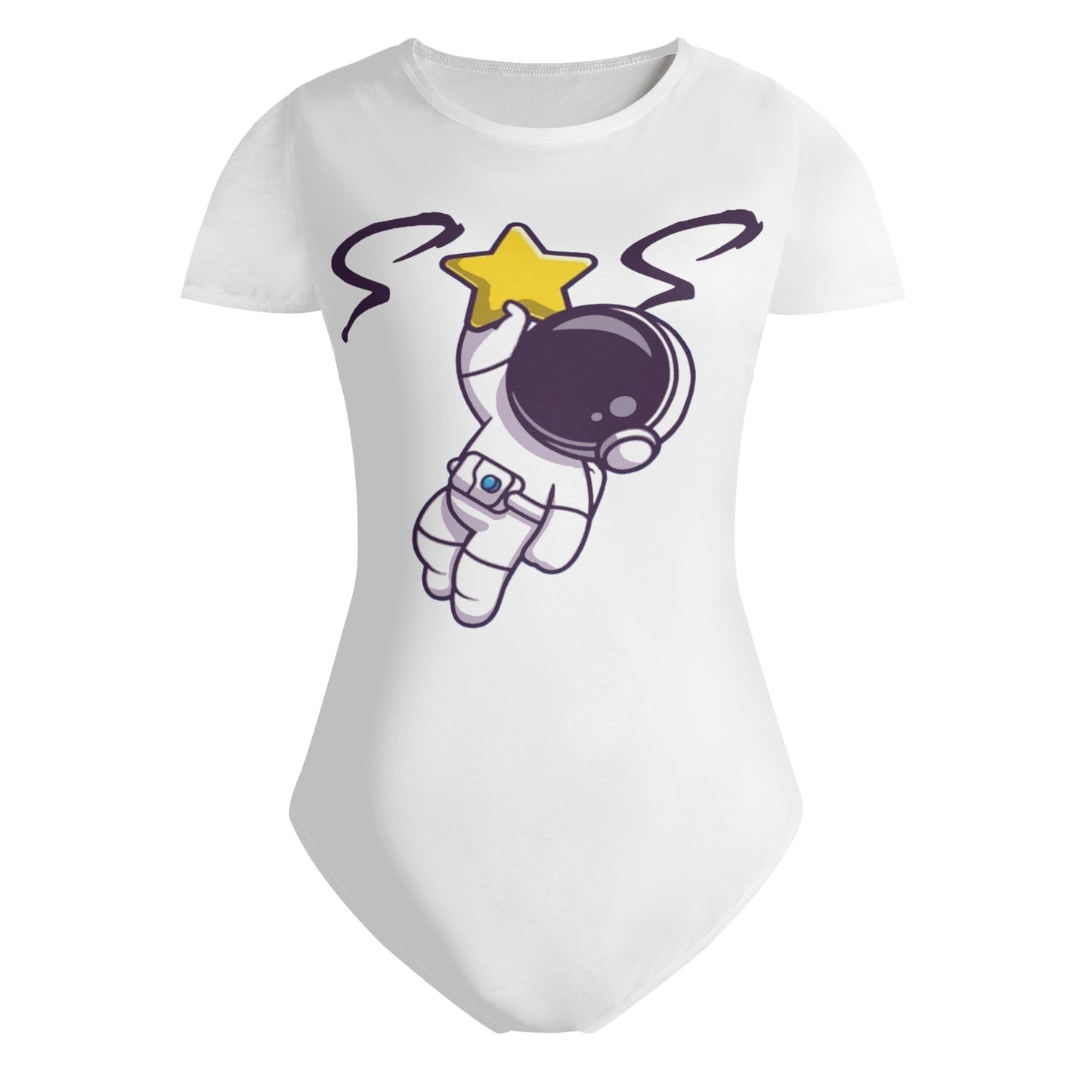 Space Man 23 Womens Soft Short Sleeve Bodysuit