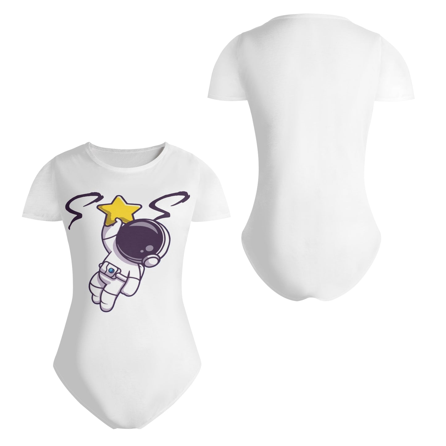 Space Man 23 Womens Soft Short Sleeve Bodysuit