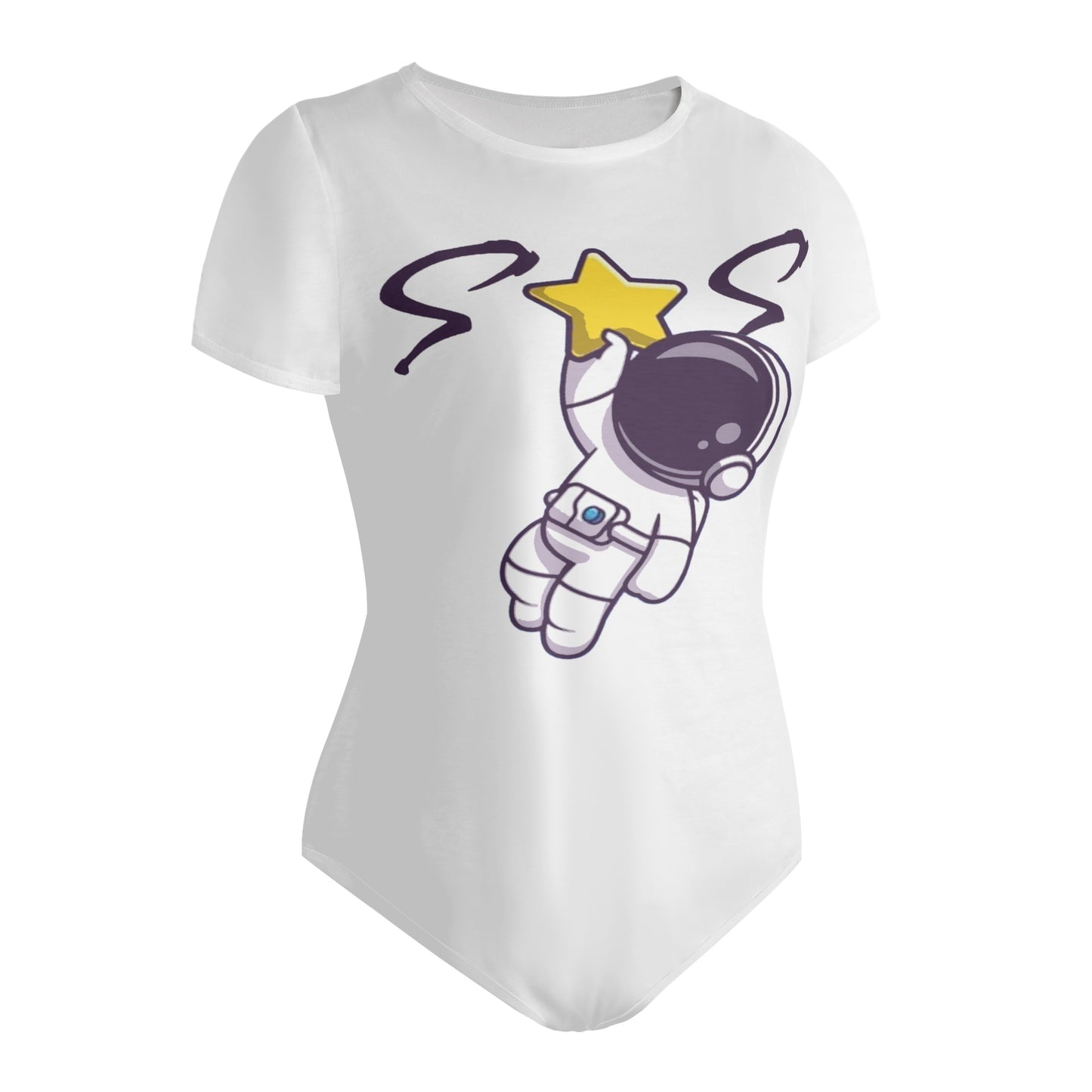 Space Man 23 Womens Soft Short Sleeve Bodysuit