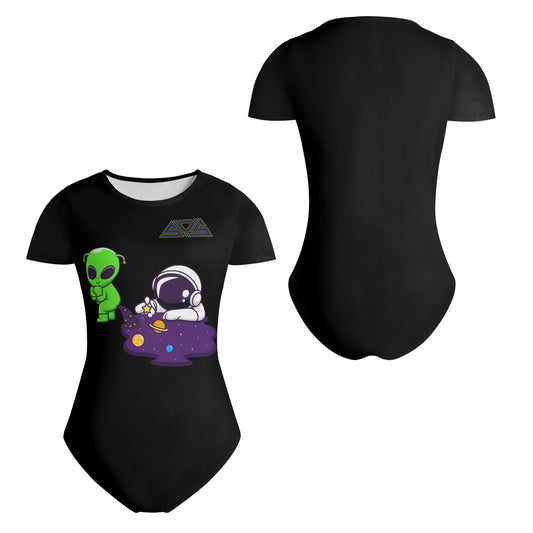 Space Aliens Womens Soft Short Sleeve Bodysuit