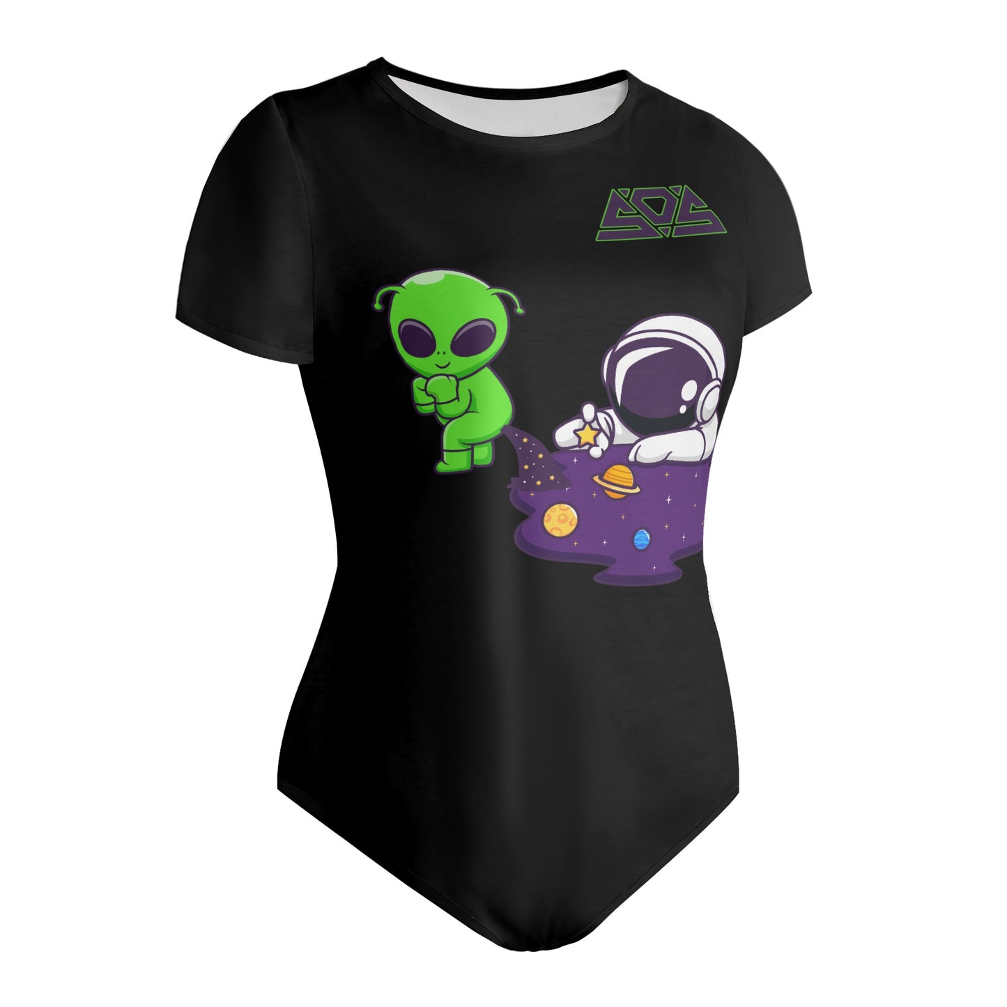 Space Aliens Womens Soft Short Sleeve Bodysuit