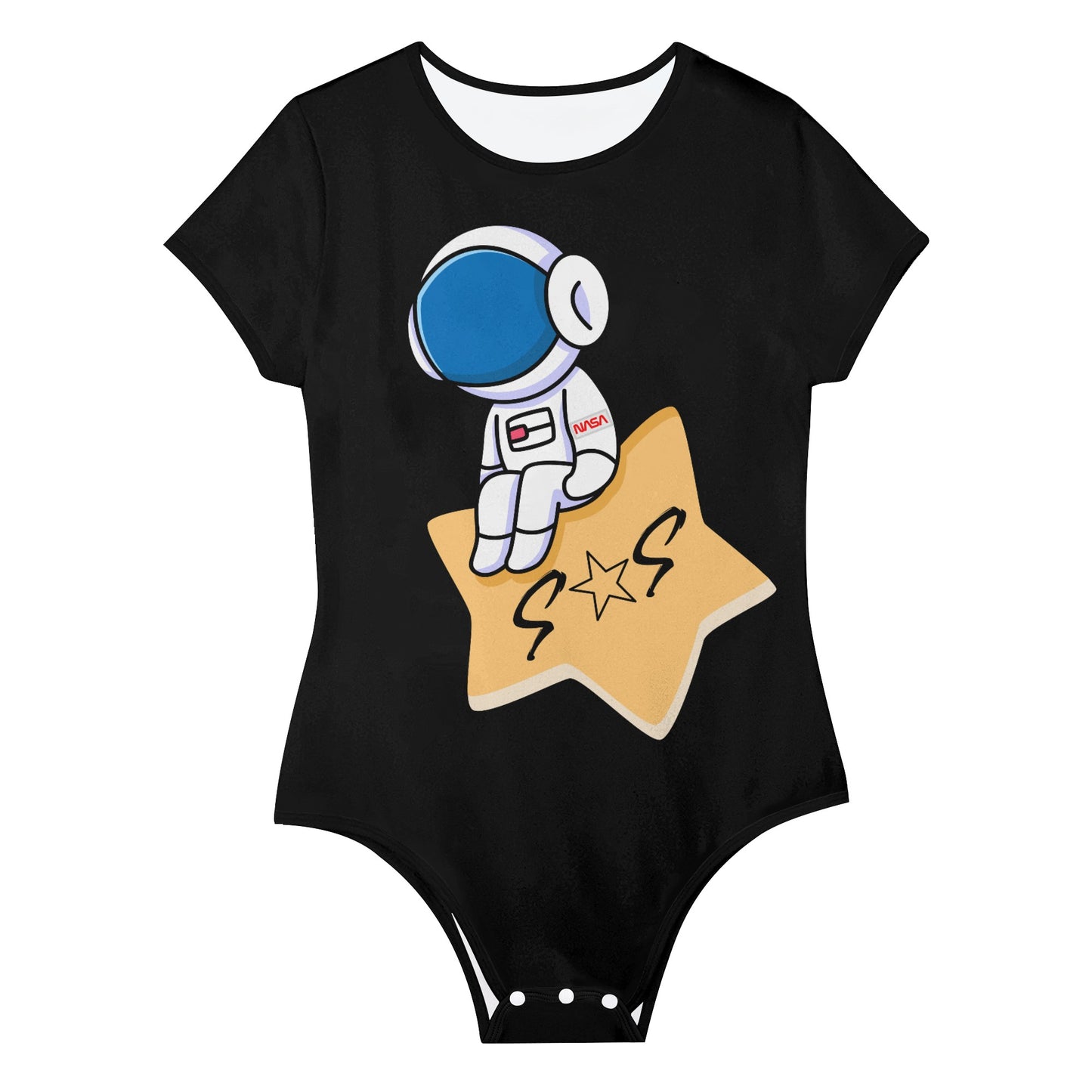 S.O.S Astronaut Womens Soft Short Sleeve Bodysuit