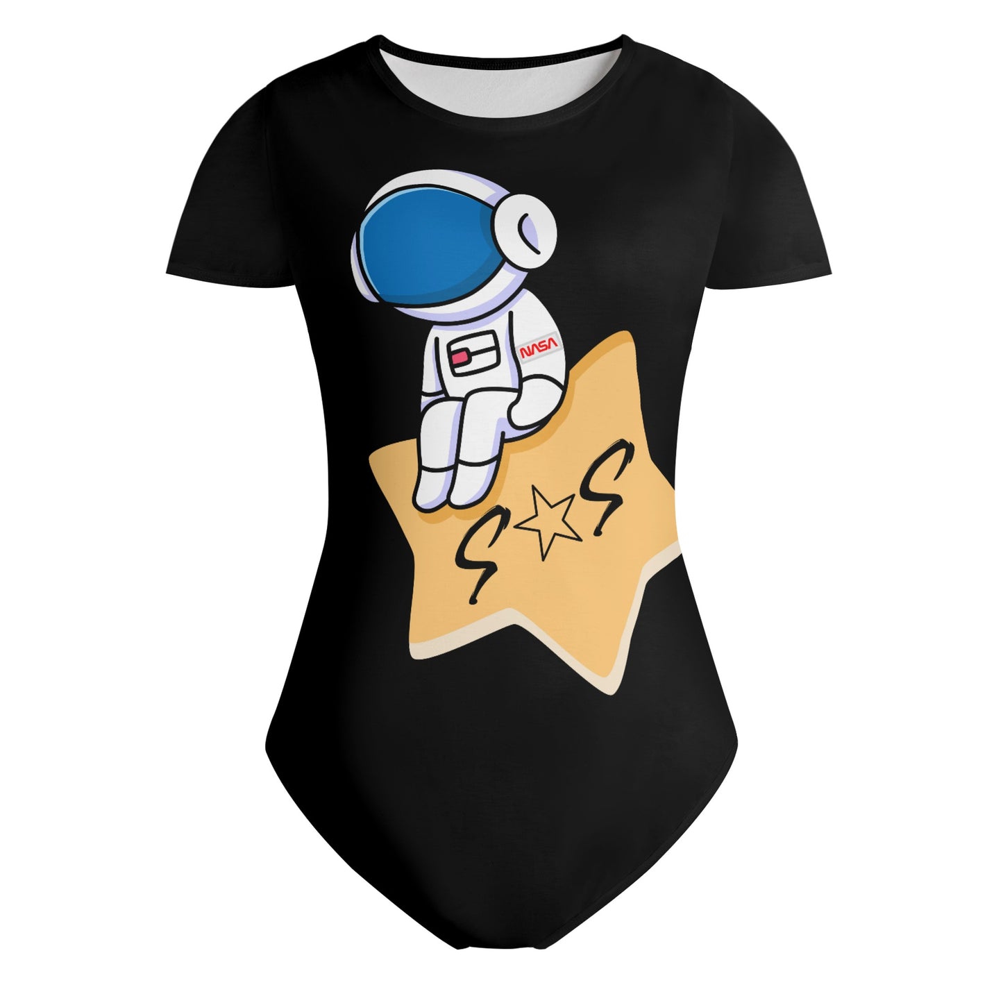 S.O.S Astronaut Womens Soft Short Sleeve Bodysuit