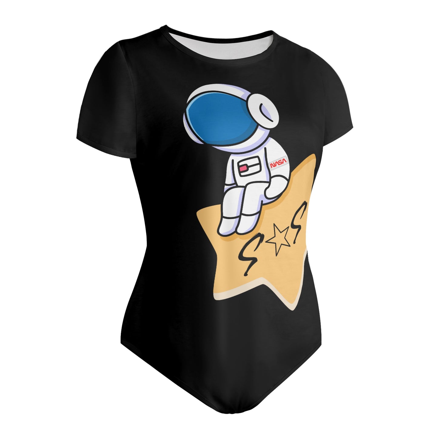 S.O.S Astronaut Womens Soft Short Sleeve Bodysuit