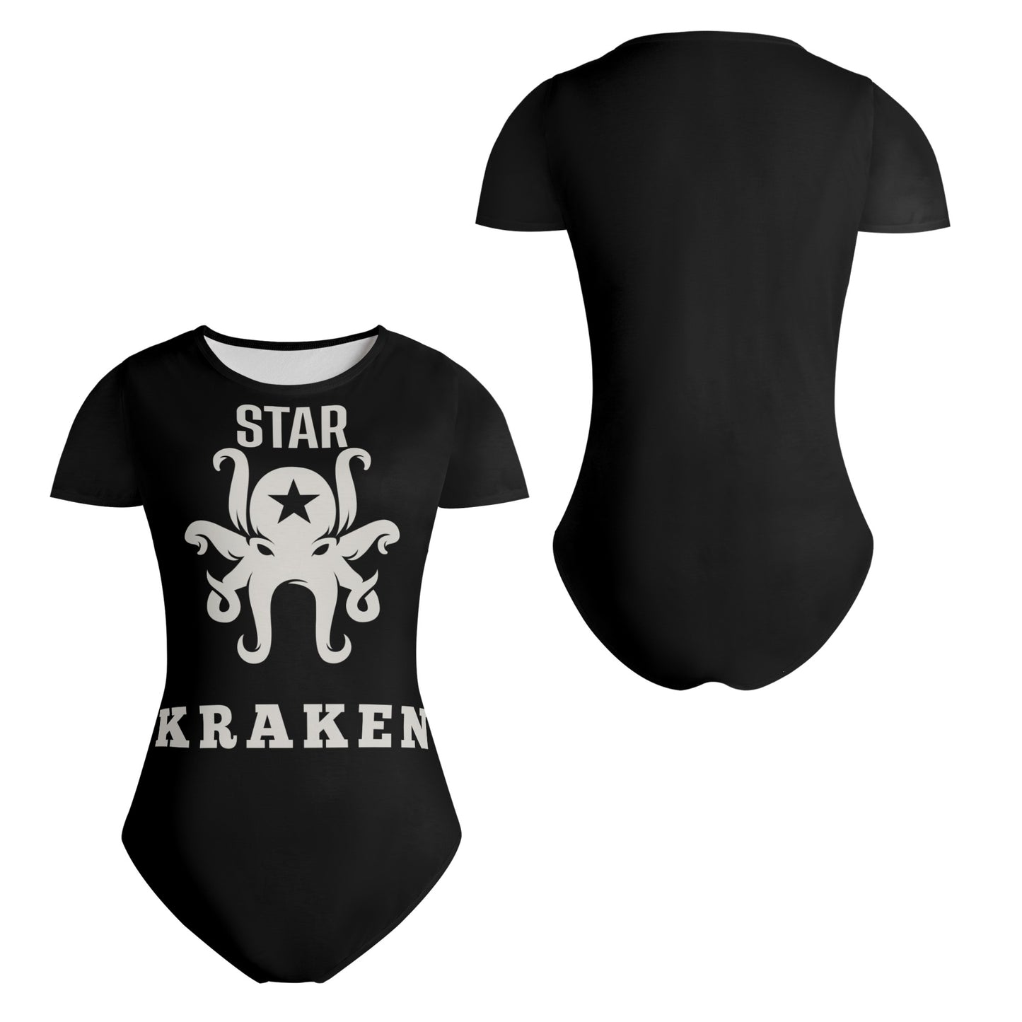 Star Kraken Womens Black Soft Short Sleeve Bodysuit