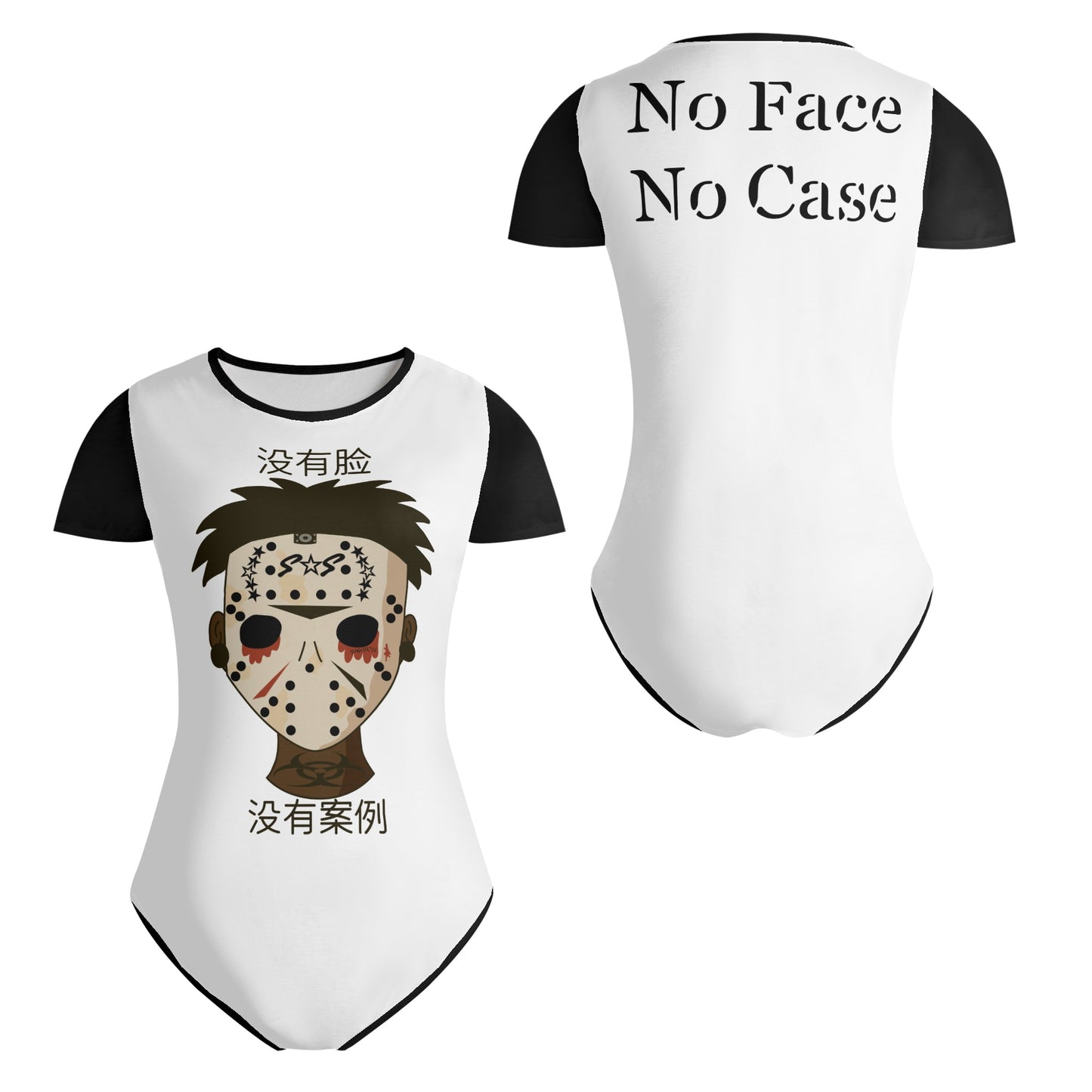 No Face, No Case Womens Soft Short Sleeve Bodysuit