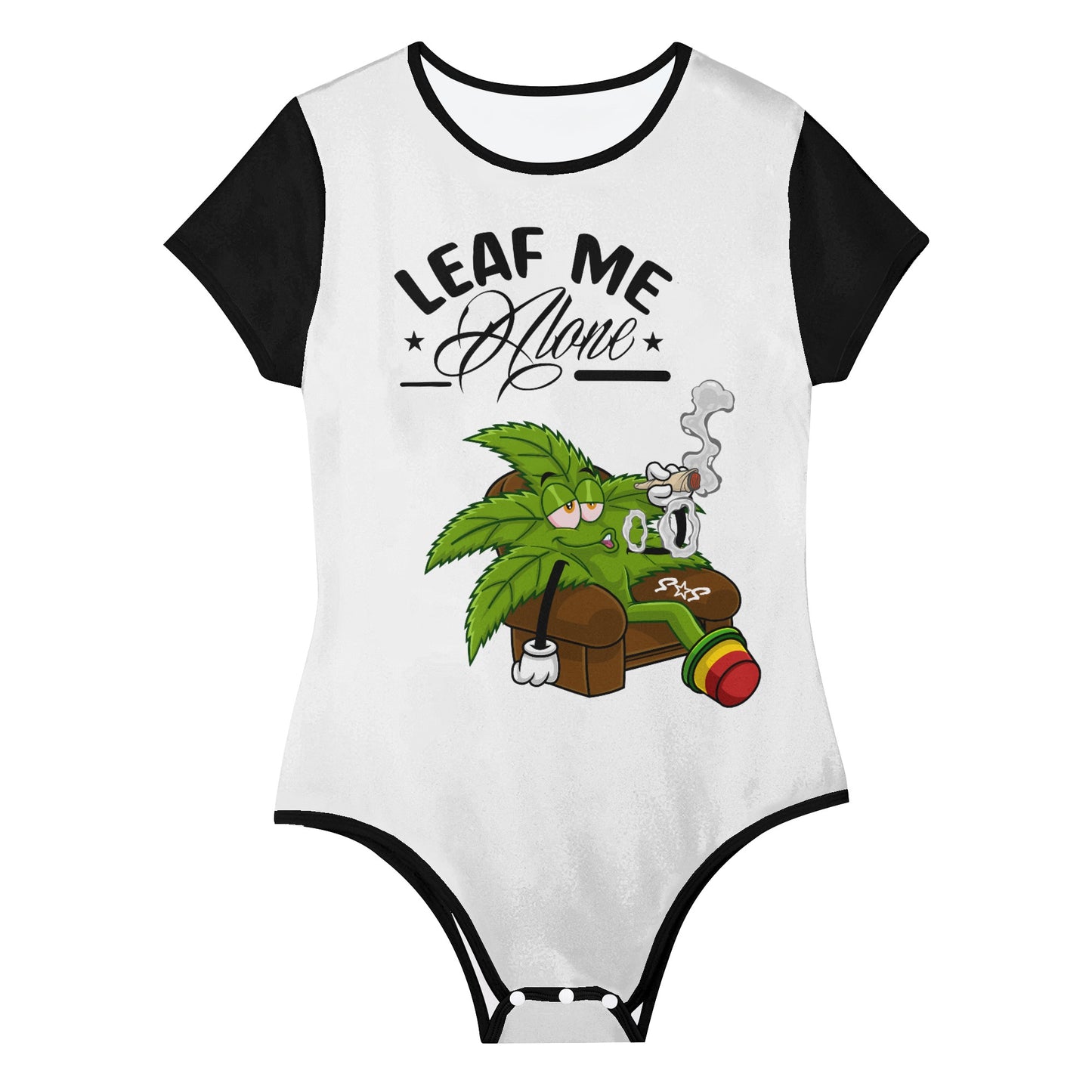 Leaf Me Alone 1.0  4/20 Edition Womens Soft Short Sleeve Bodysuit