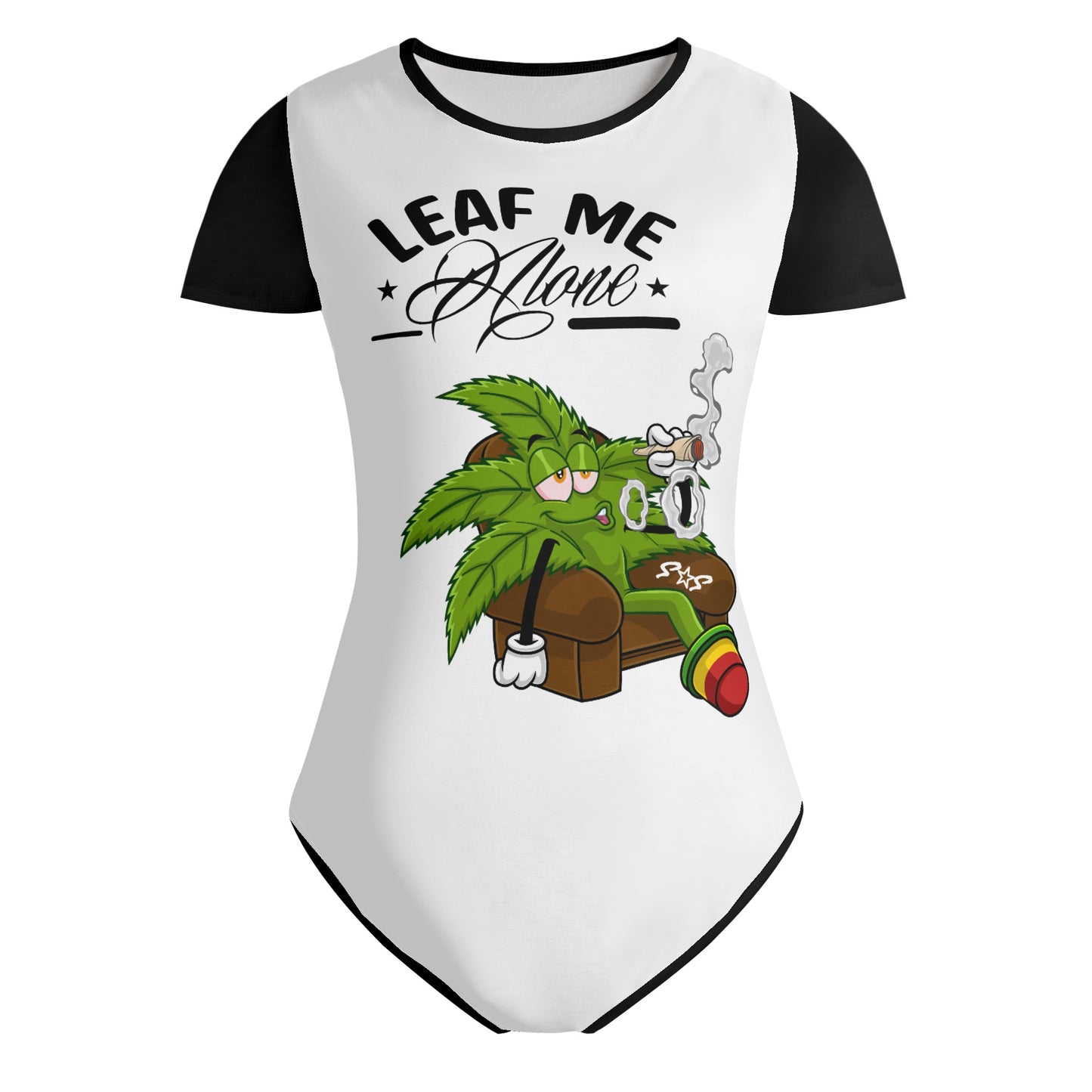 Leaf Me Alone 1.0  4/20 Edition Womens Soft Short Sleeve Bodysuit