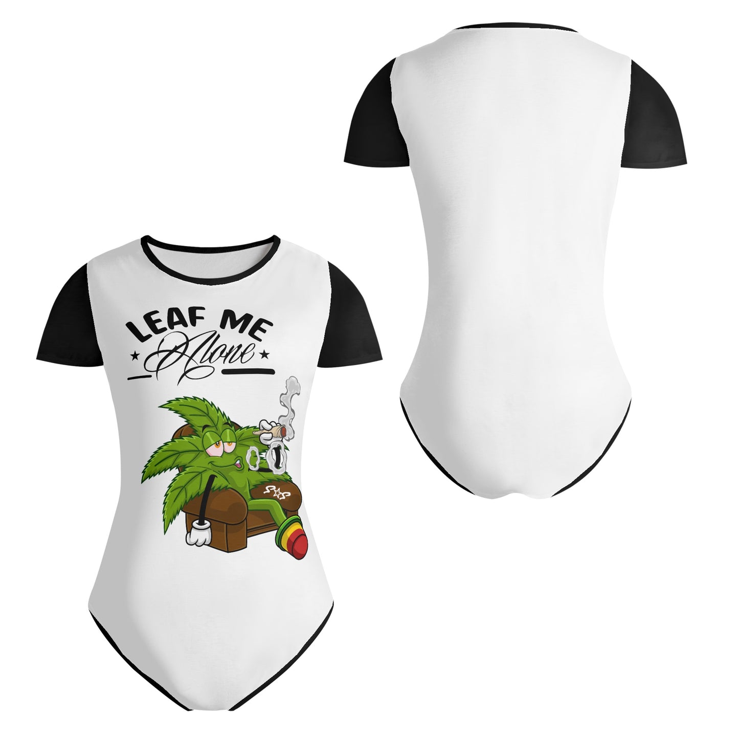 Leaf Me Alone 1.0  4/20 Edition Womens Soft Short Sleeve Bodysuit