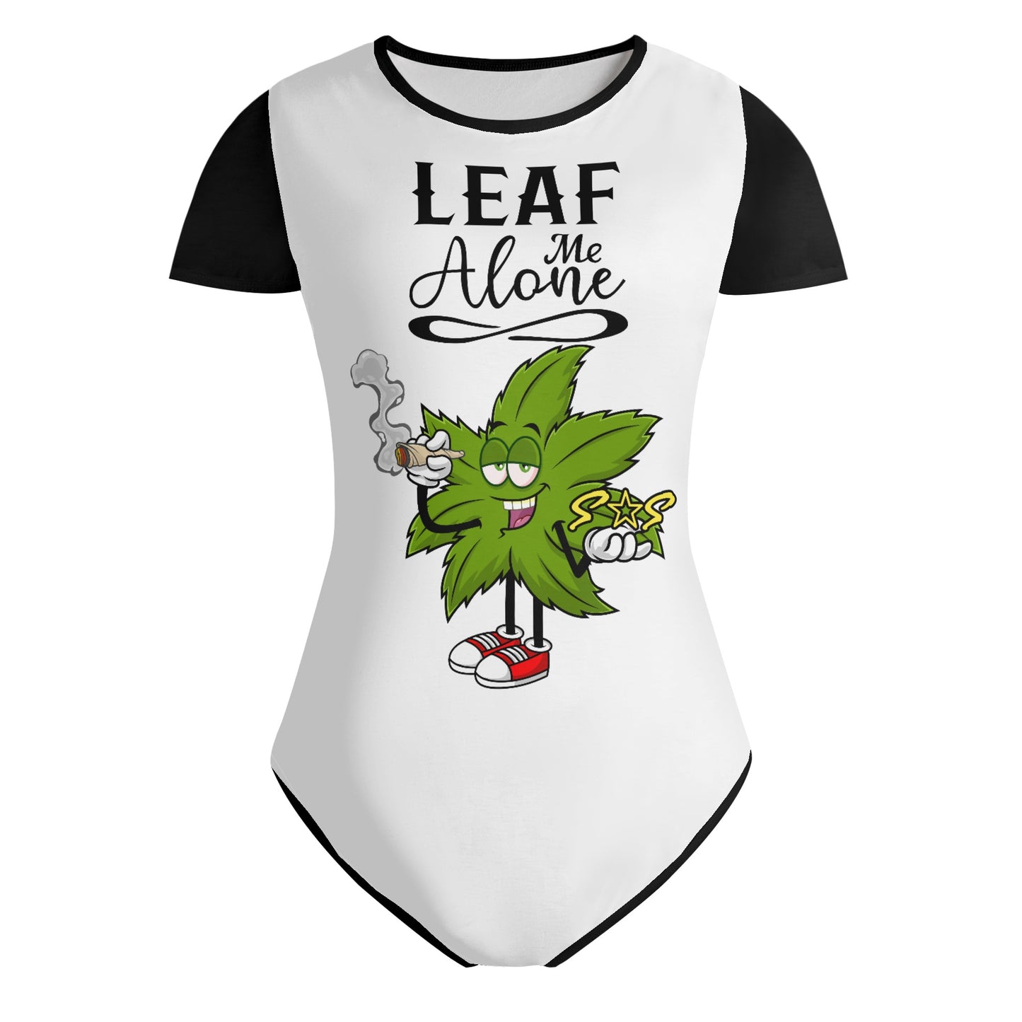 Leaf Me Alone 2.0  4/20 Edition Womens Soft Short Sleeve Bodysuit