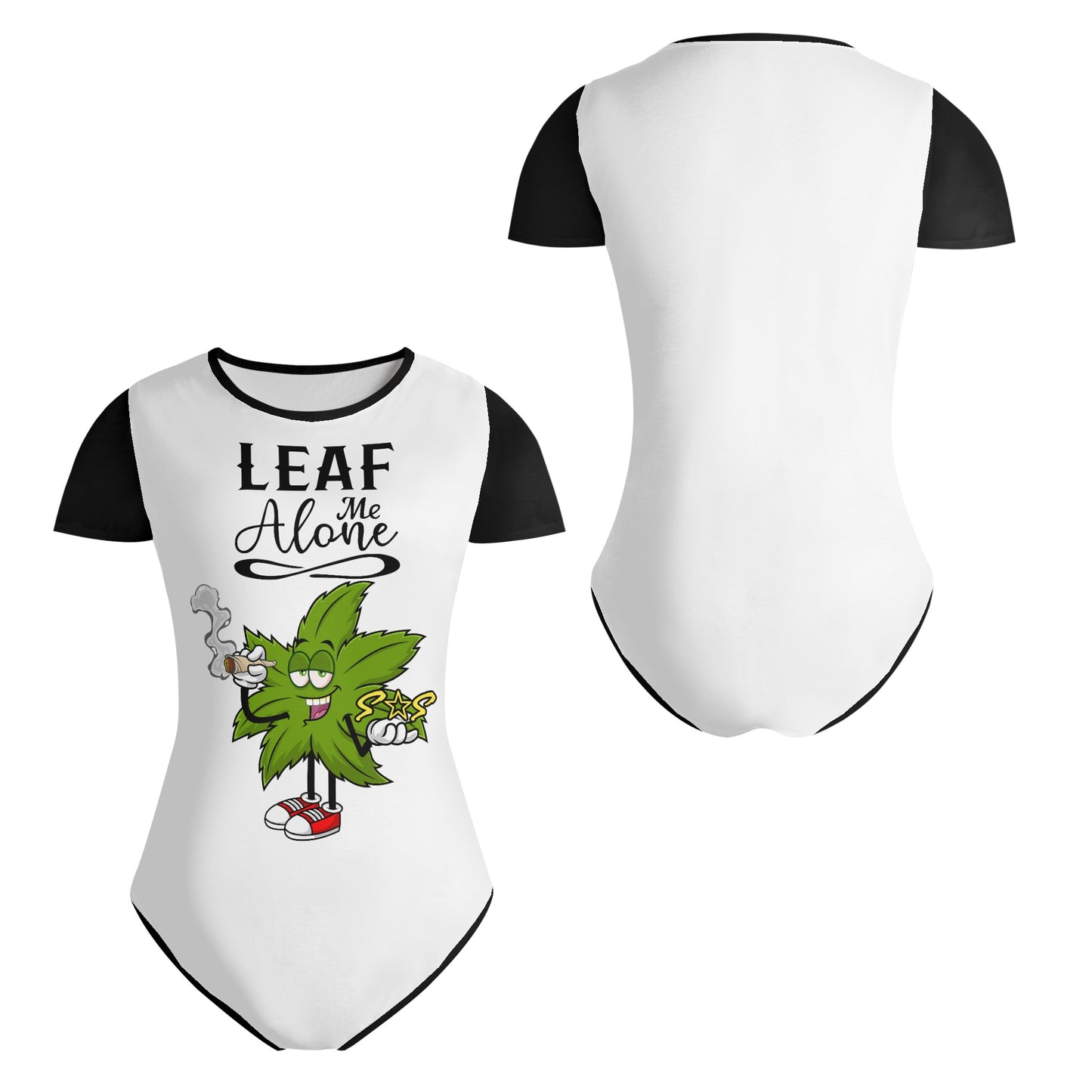 Leaf Me Alone 2.0  4/20 Edition Womens Soft Short Sleeve Bodysuit