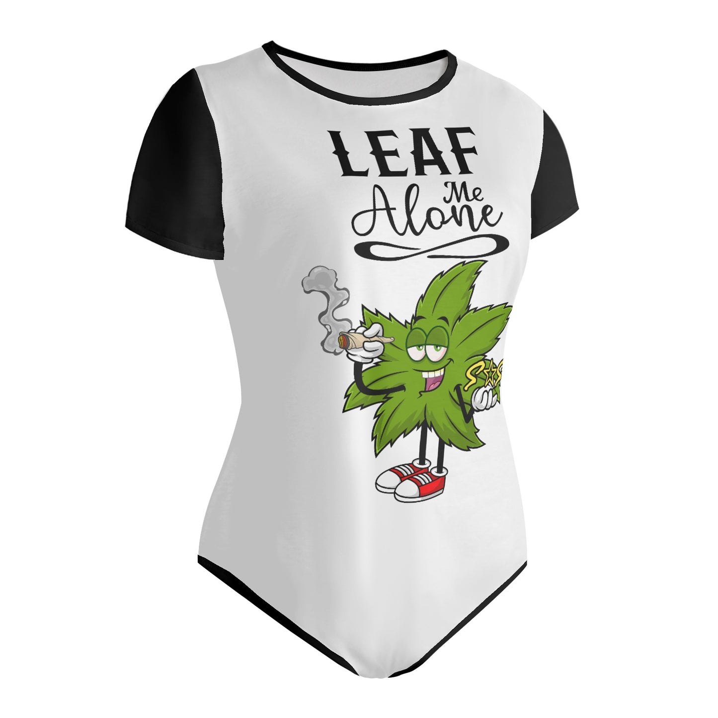 Leaf Me Alone 2.0  4/20 Edition Womens Soft Short Sleeve Bodysuit