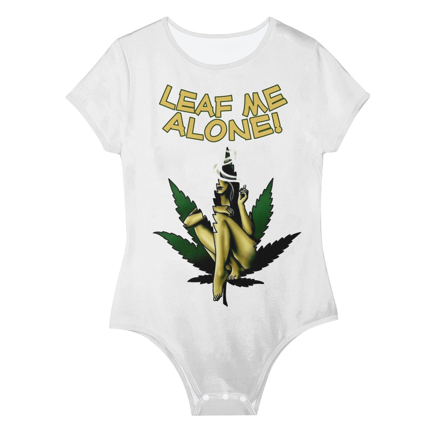 Leaf Me Alone 4.0  420 Edition Womens Soft Short Sleeve Bodysuit