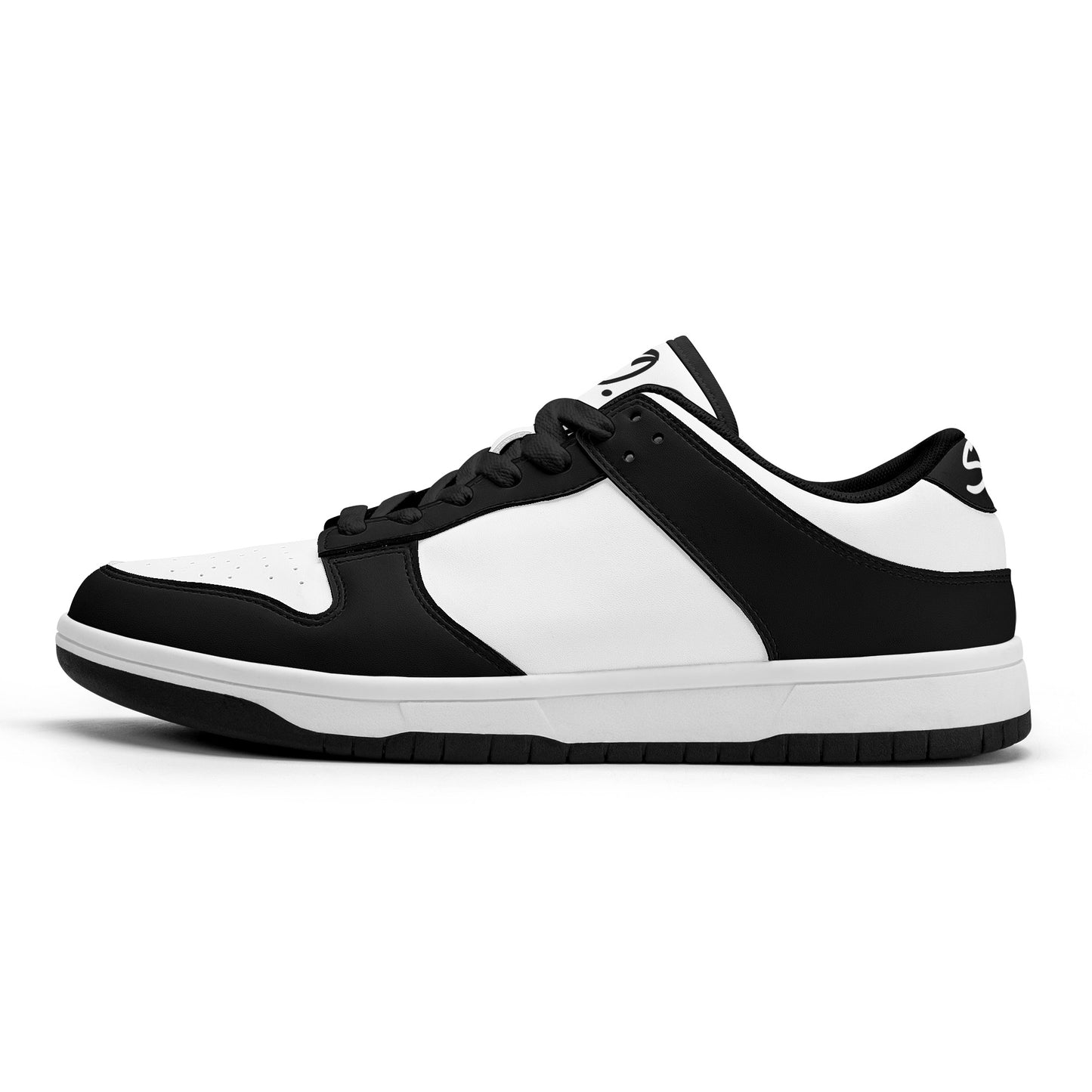 SOS Black/White Mens Low Top Leather Star Kicks