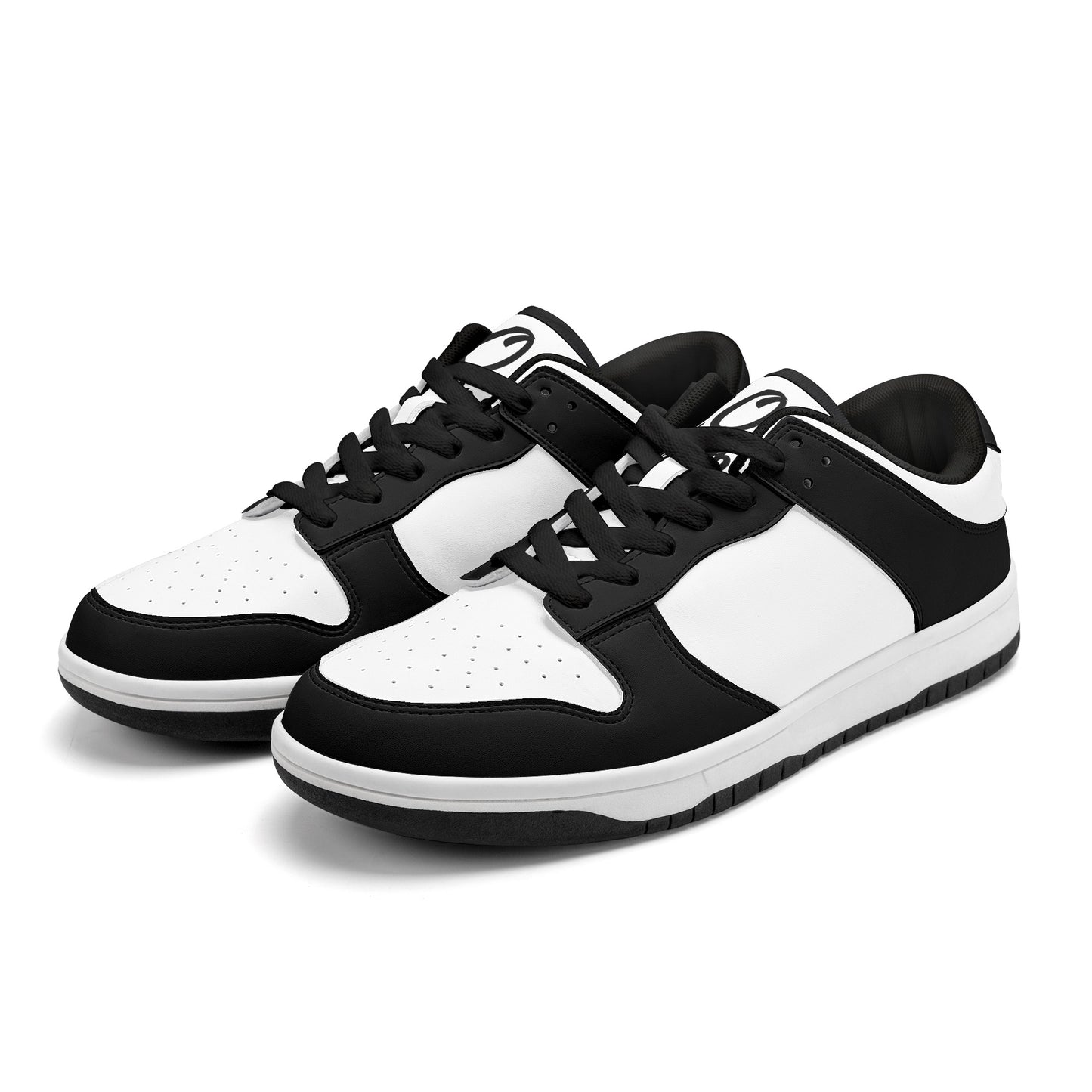 SOS Black/White Mens Low Top Leather Star Kicks