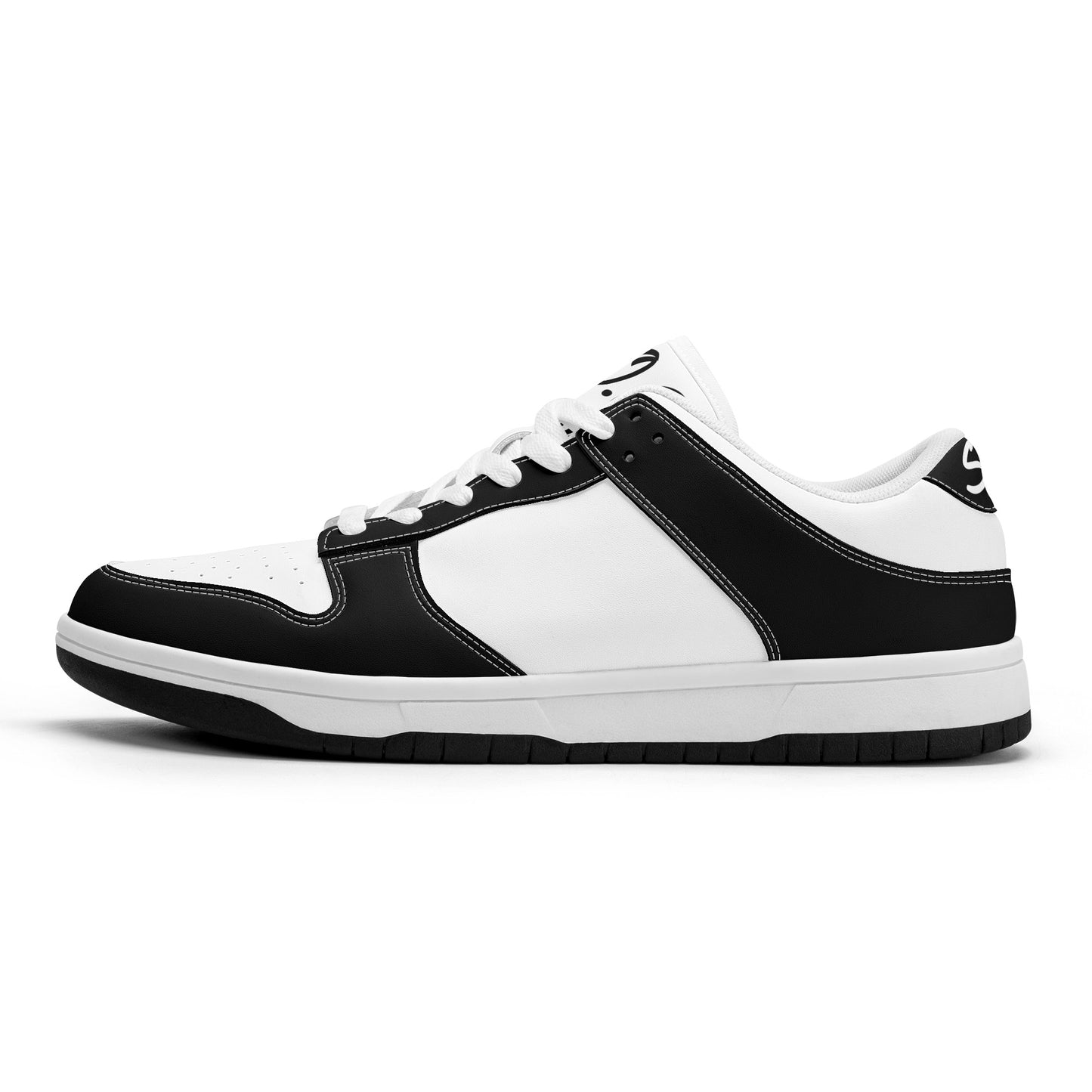 SOS Black/White Mens Low Top Leather Star Kicks