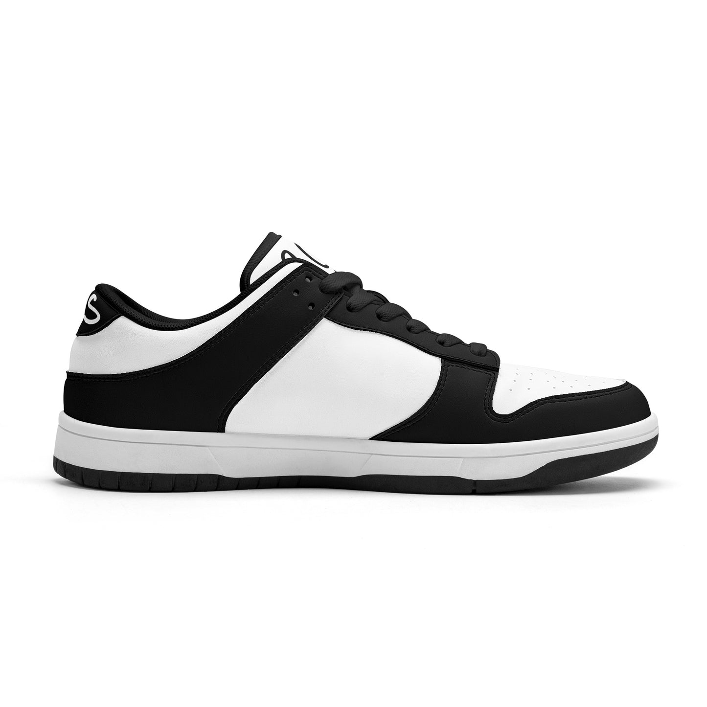 SOS Black/White Mens Low Top Leather Star Kicks