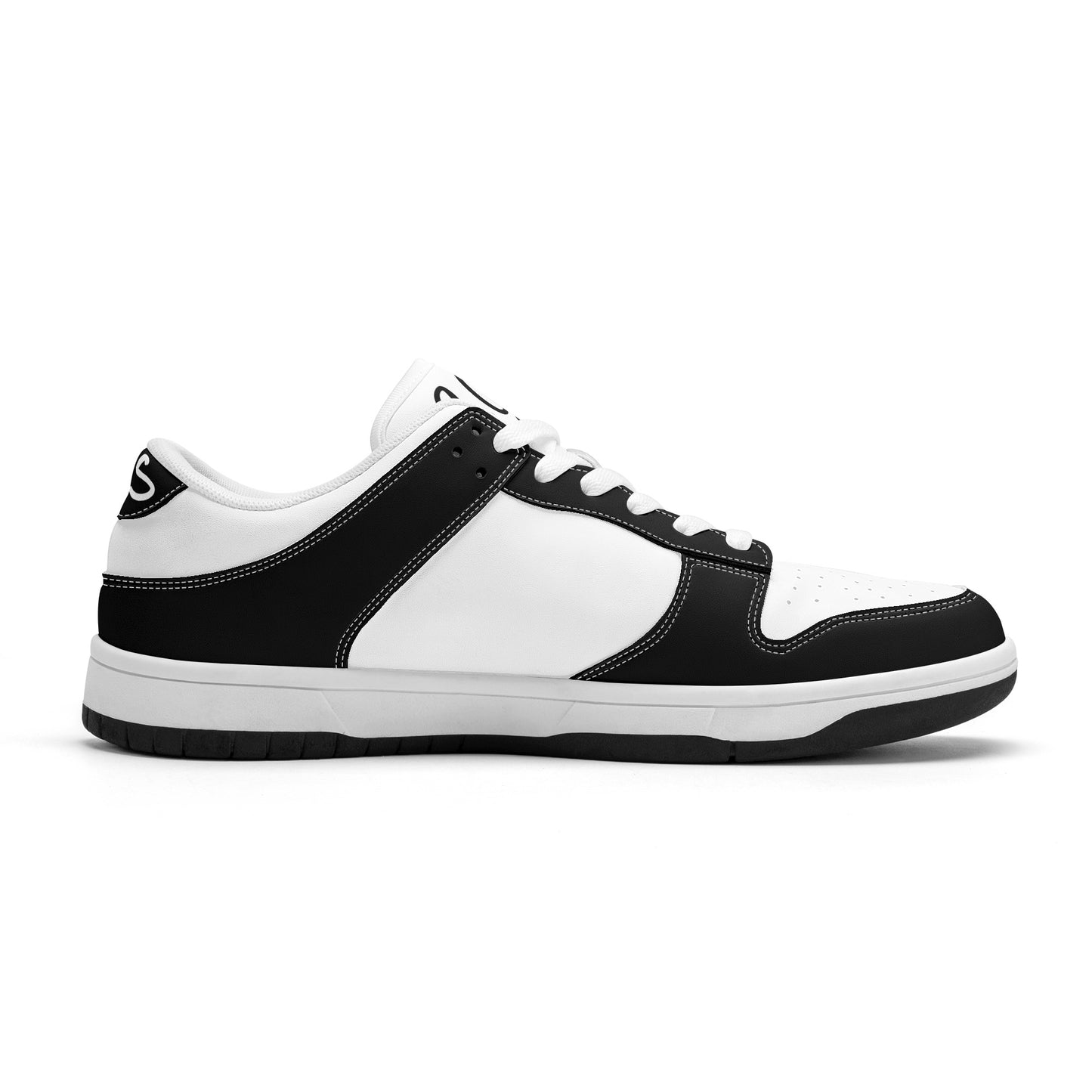 SOS Black/White Mens Low Top Leather Star Kicks