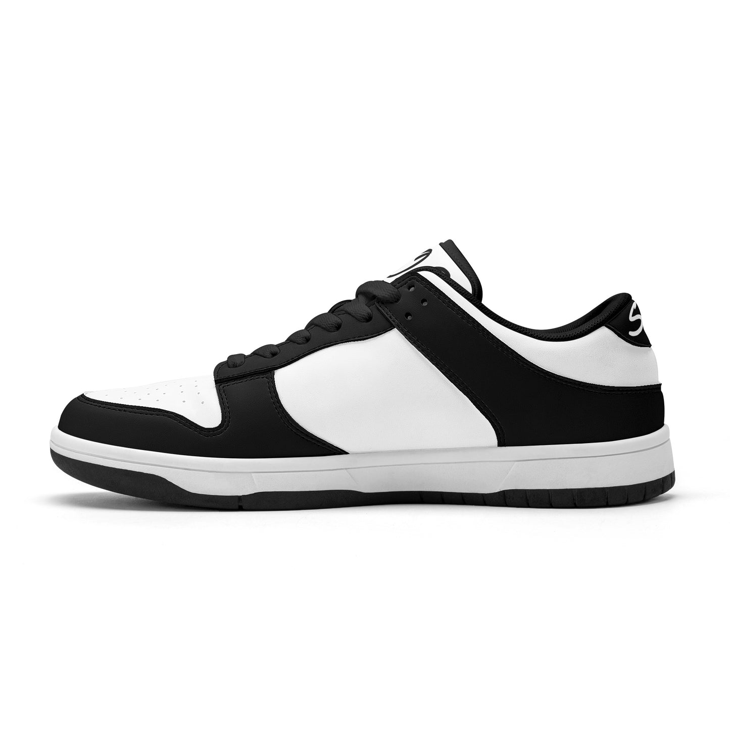 SOS Black/White Mens Low Top Leather Star Kicks