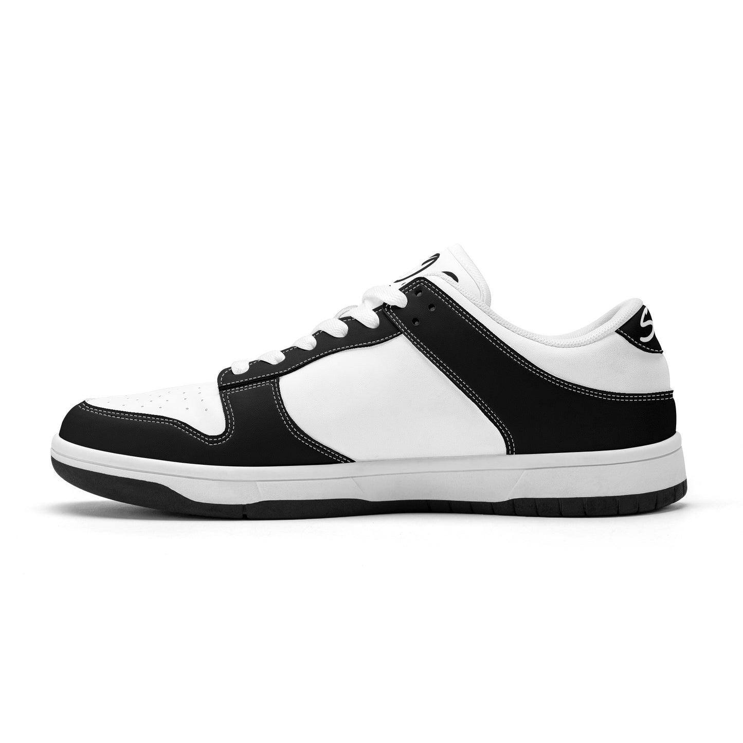 SOS Black/White Mens Low Top Leather Star Kicks