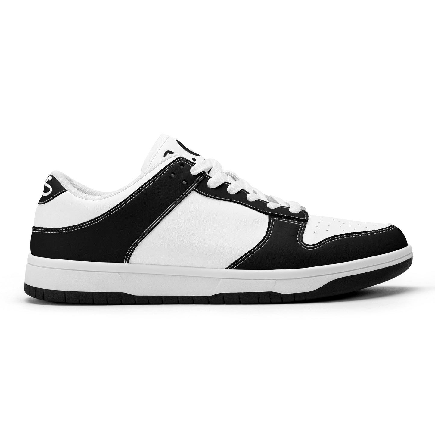 SOS Black/White Mens Low Top Leather Star Kicks