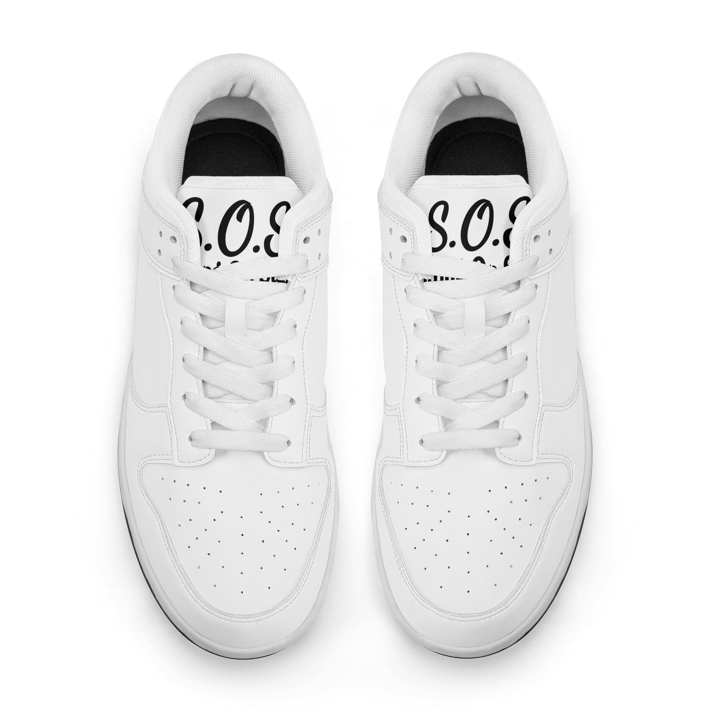 SOS White Outs Mens Low Top Leather Star Kicks