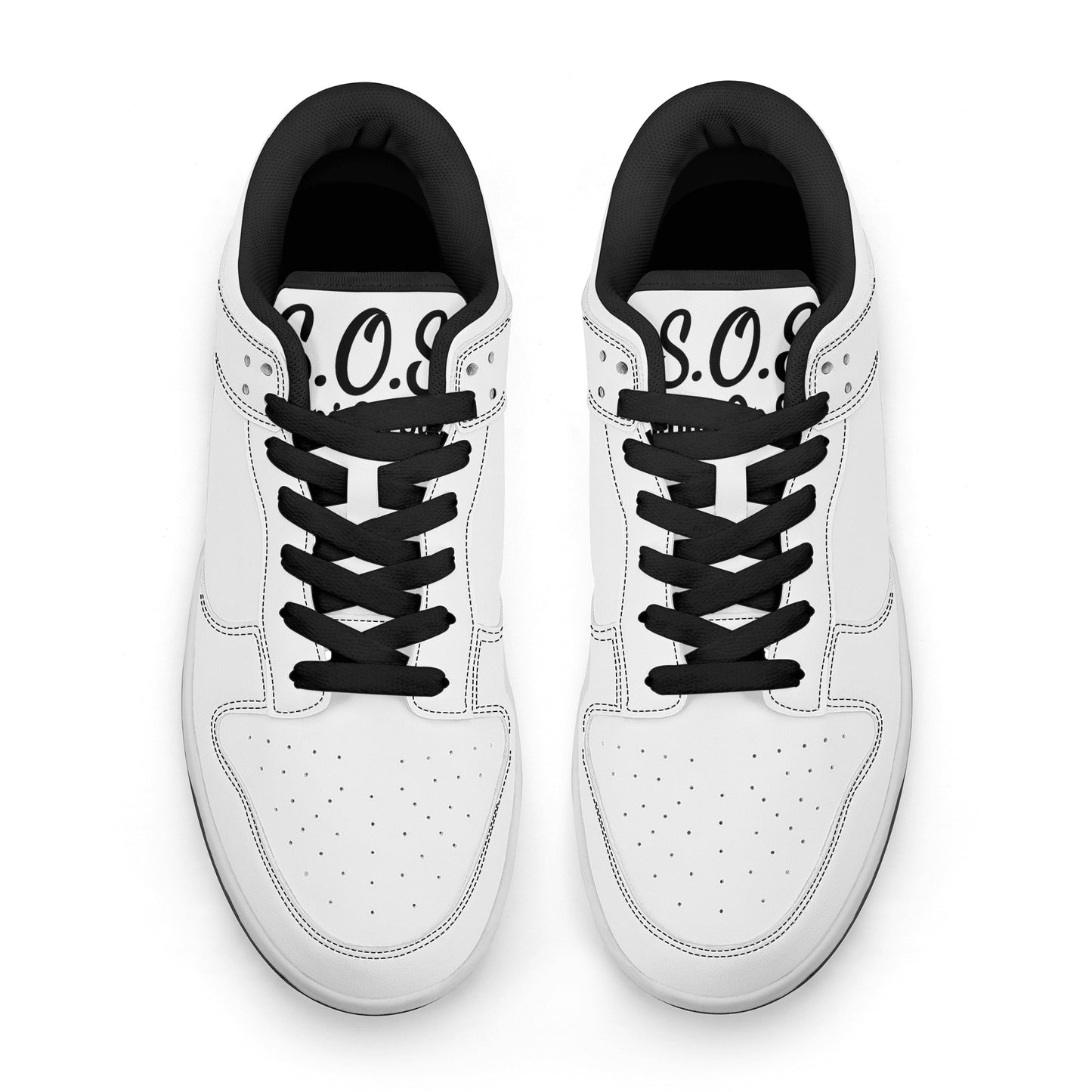 SOS White Outs Mens Low Top Leather Star Kicks