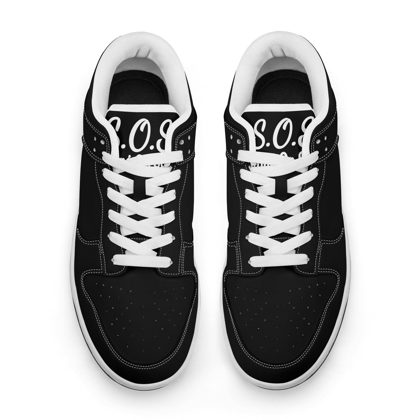 SOS Black Out Mens Low Top Leather Star Kicks