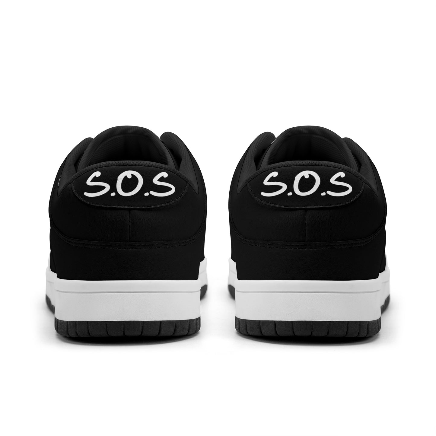 SOS Black Out Mens Low Top Leather Star Kicks