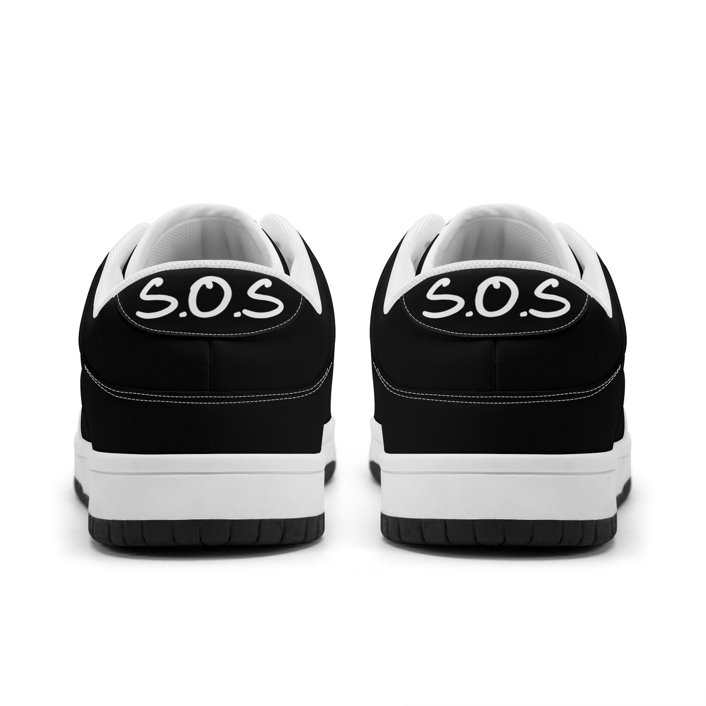 SOS Black Out Mens Low Top Leather Star Kicks