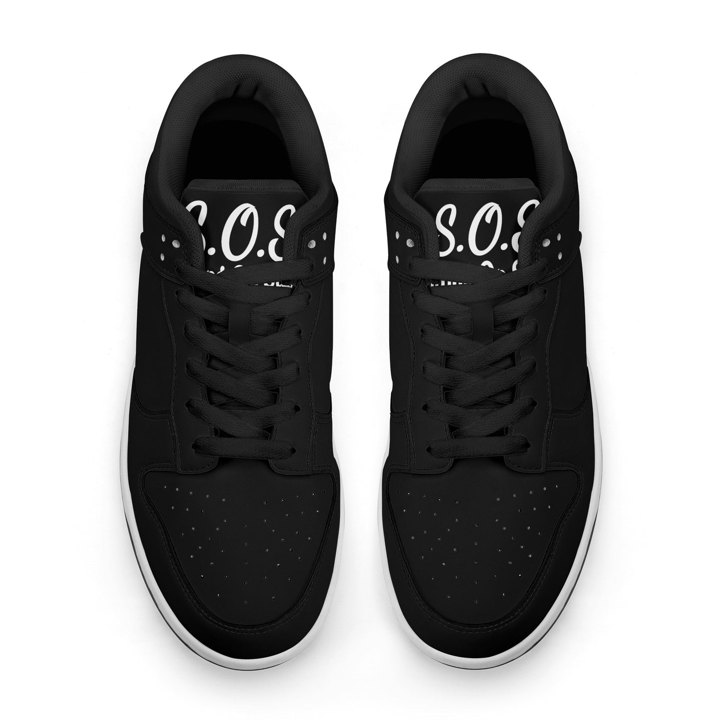 SOS Black Out Mens Low Top Leather Star Kicks