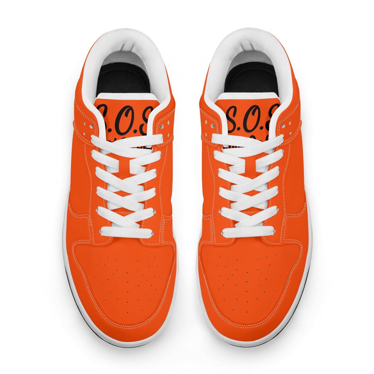 SOS Orange Mens Low Top Leather Star Kicks