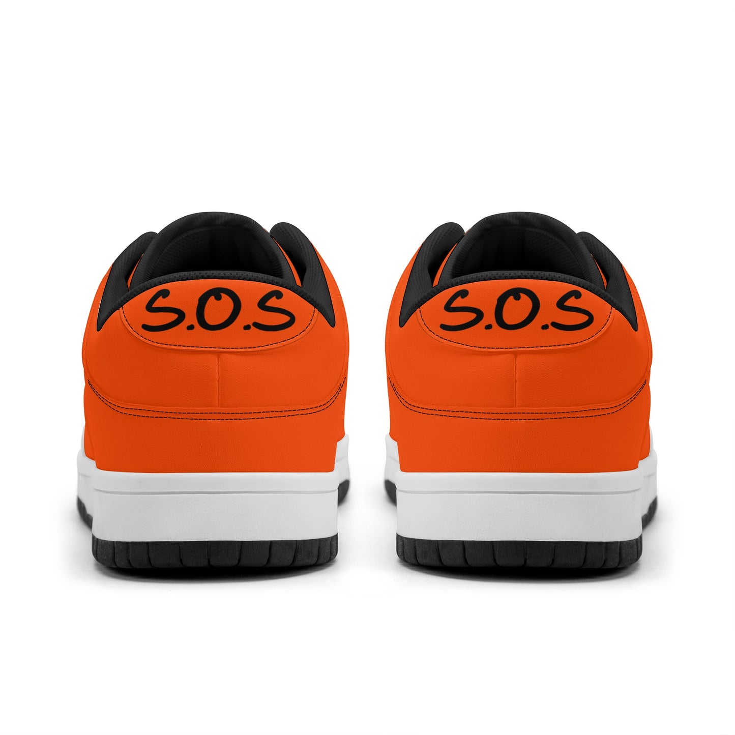 SOS Orange Mens Low Top Leather Star Kicks