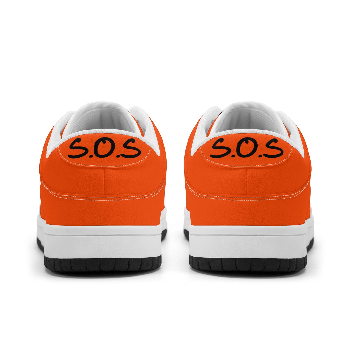 SOS Orange Mens Low Top Leather Star Kicks