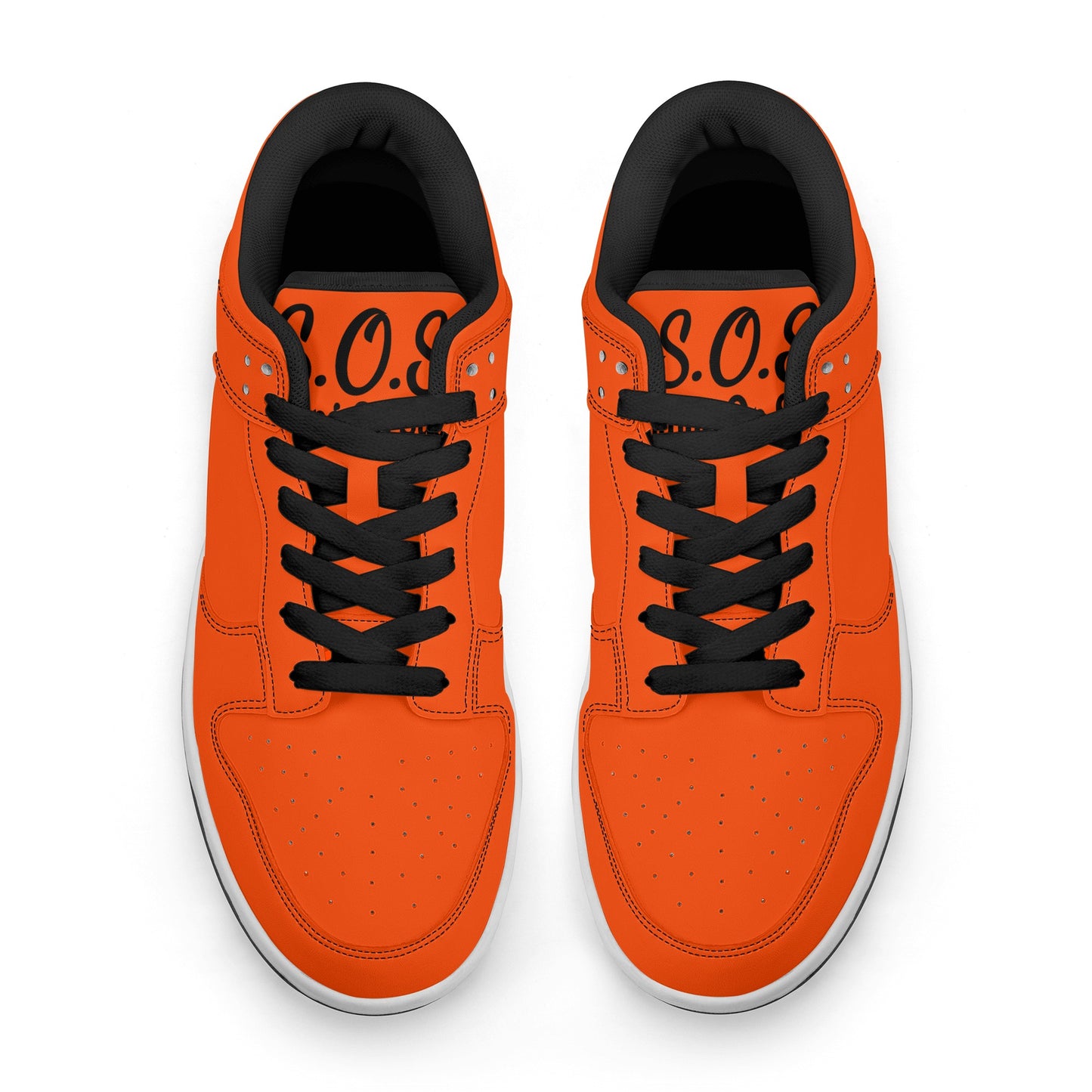 SOS Orange Mens Low Top Leather Star Kicks