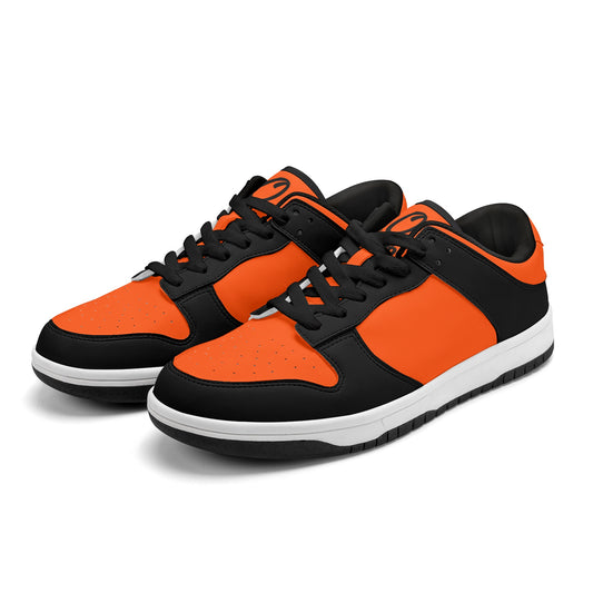 SOS Dark Orange/Black Mens Low Top Leather Star Kicks