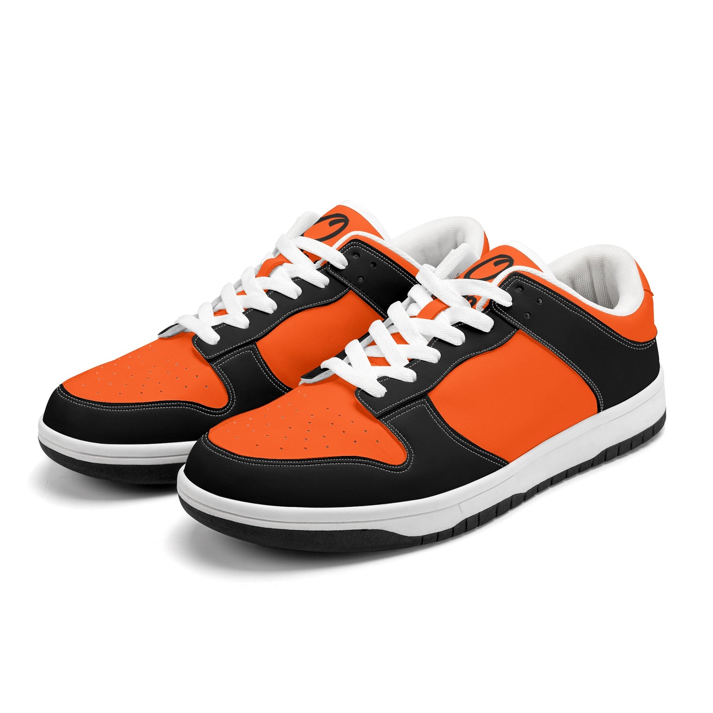 SOS Dark Orange/Black Mens Low Top Leather Star Kicks