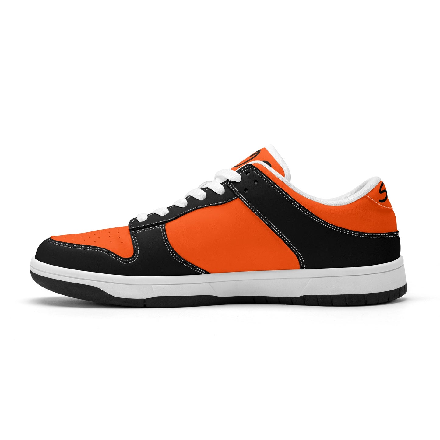 SOS Dark Orange/Black Mens Low Top Leather Star Kicks