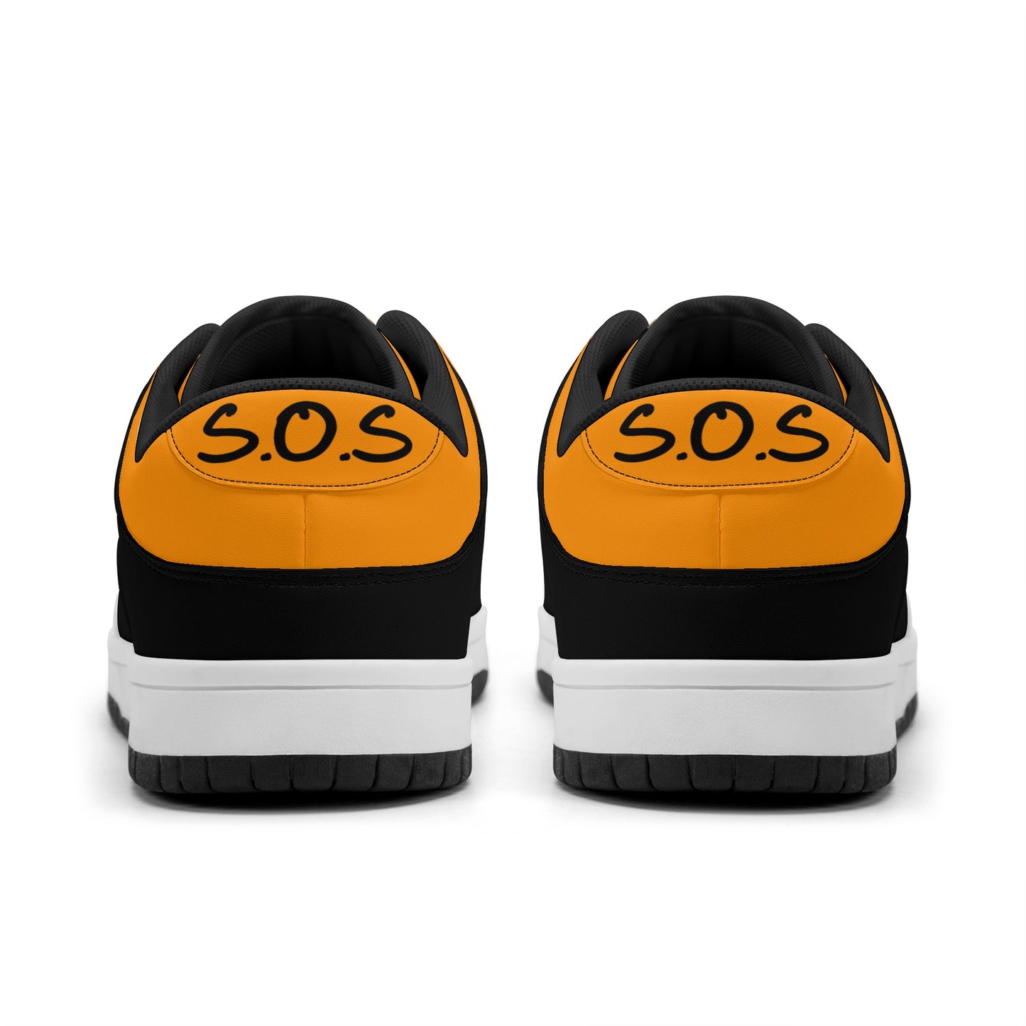 SOS Orange/Black Mens Low Top Leather Star Kicks