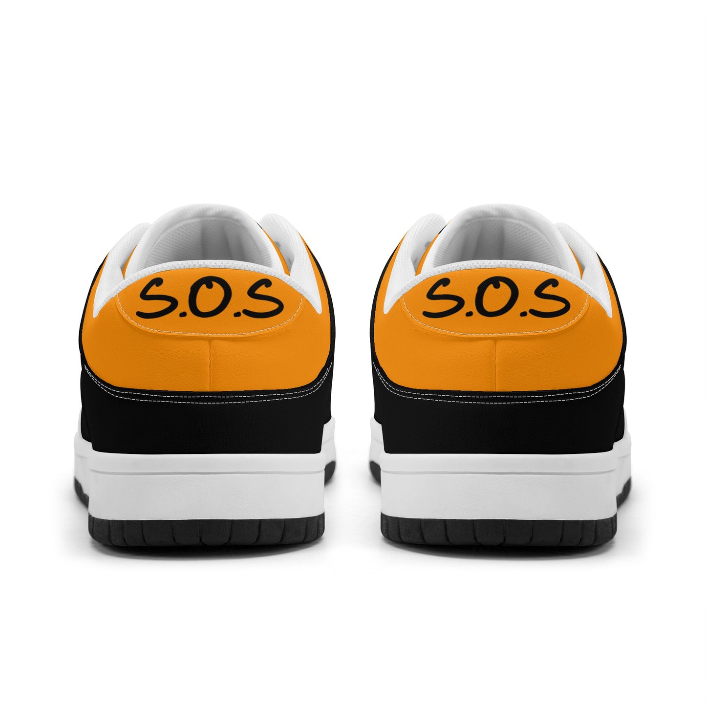 SOS Orange/Black Mens Low Top Leather Star Kicks