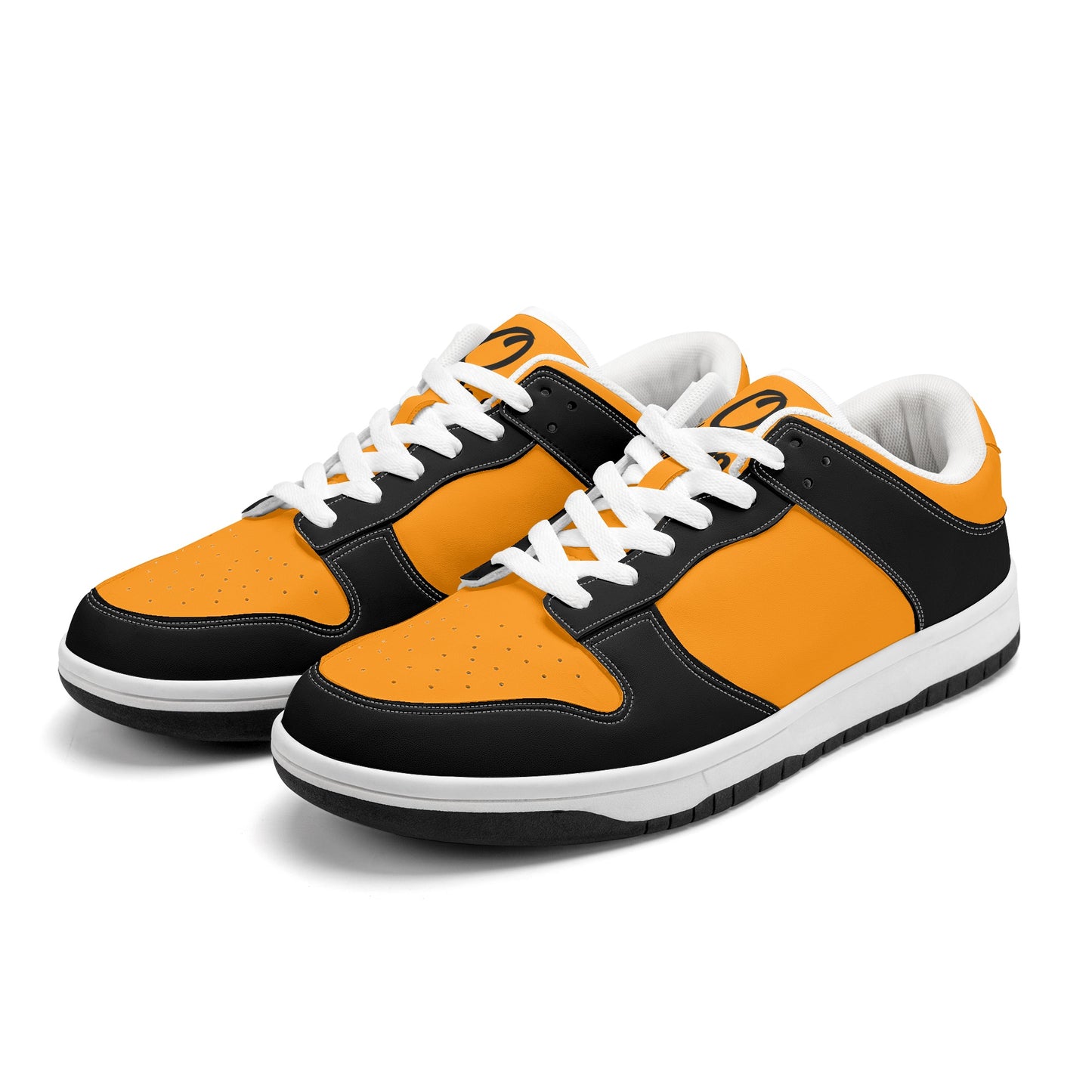 SOS Orange/Black Mens Low Top Leather Star Kicks