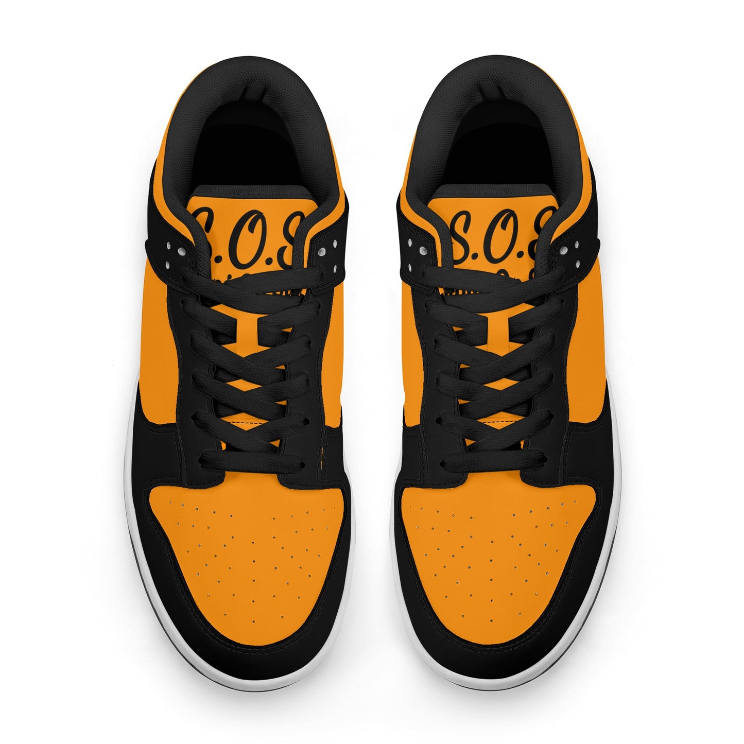 SOS Orange/Black Mens Low Top Leather Star Kicks