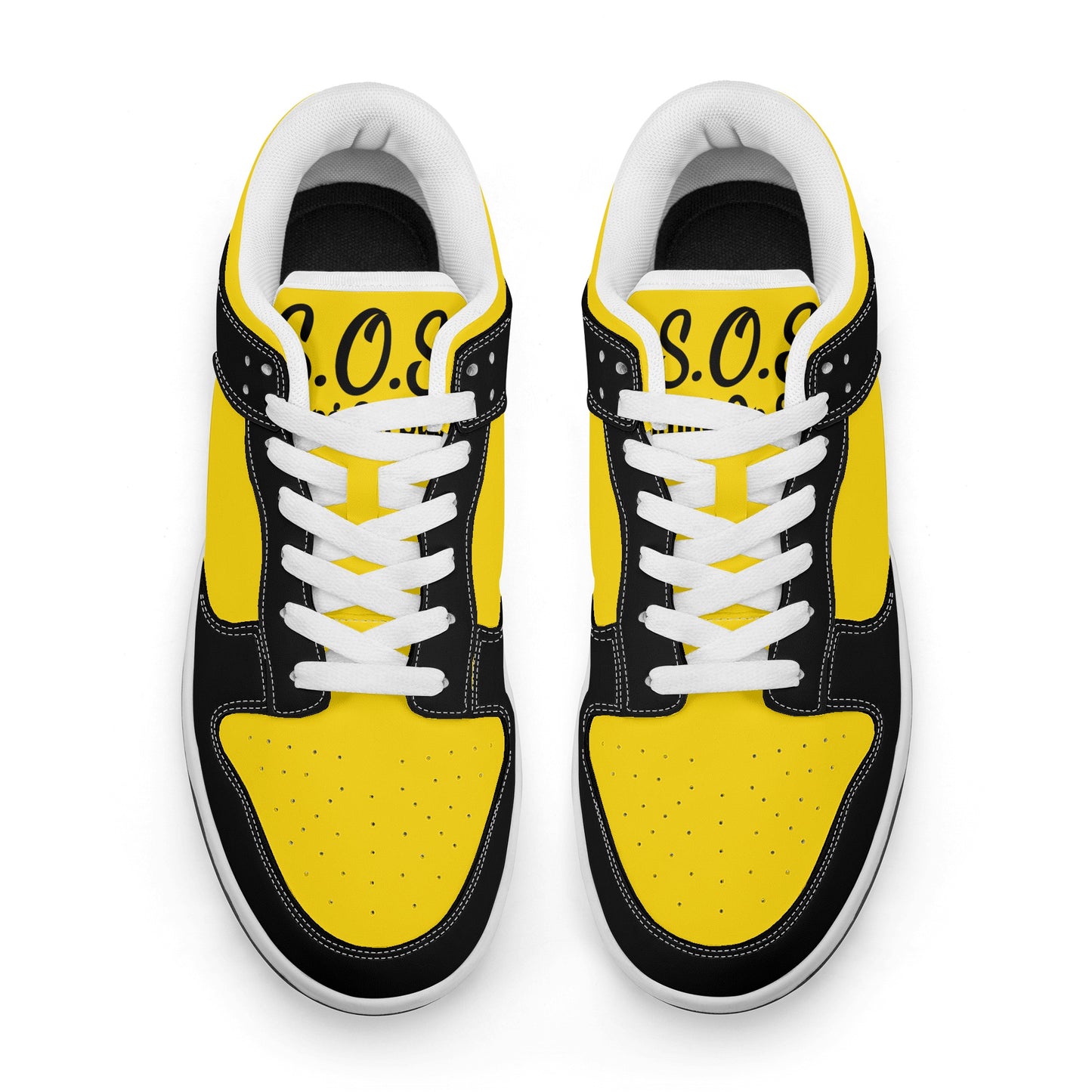 SOS Gold/Black Mens Low Top Leather Star Kicks