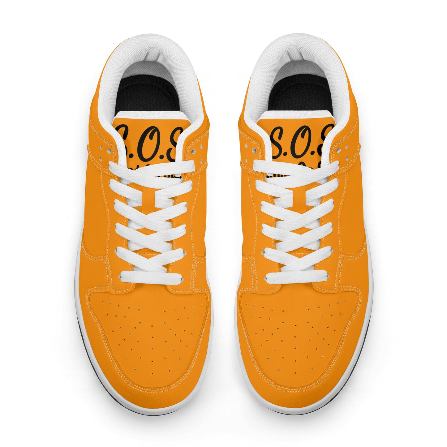 SOS Orange Mens Low Top Leather Star Kicks