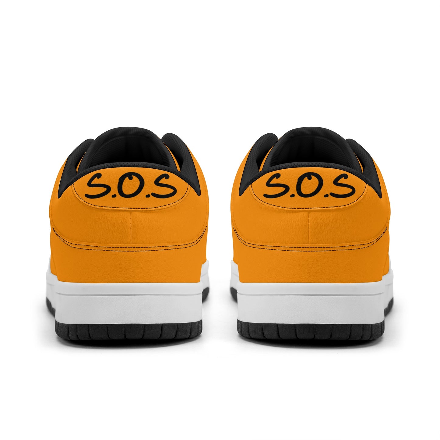 SOS Orange Mens Low Top Leather Star Kicks