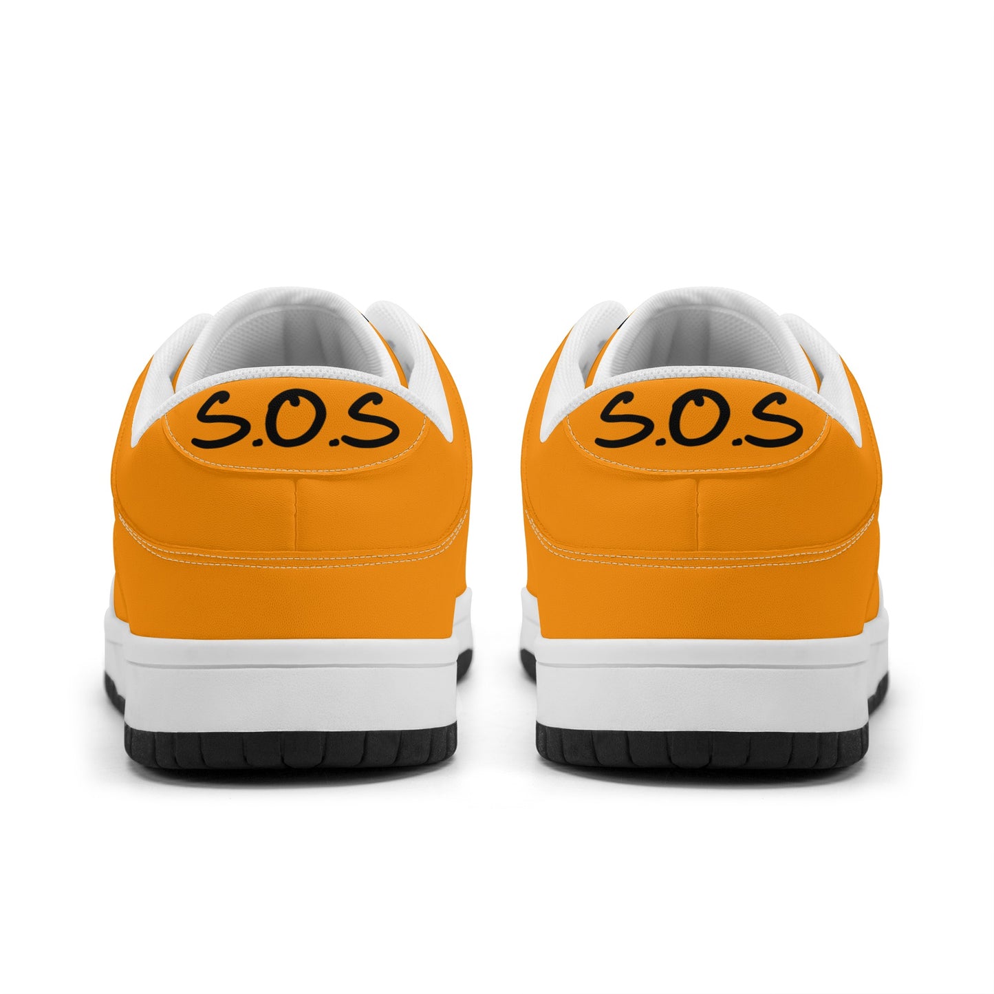 SOS Orange Mens Low Top Leather Star Kicks