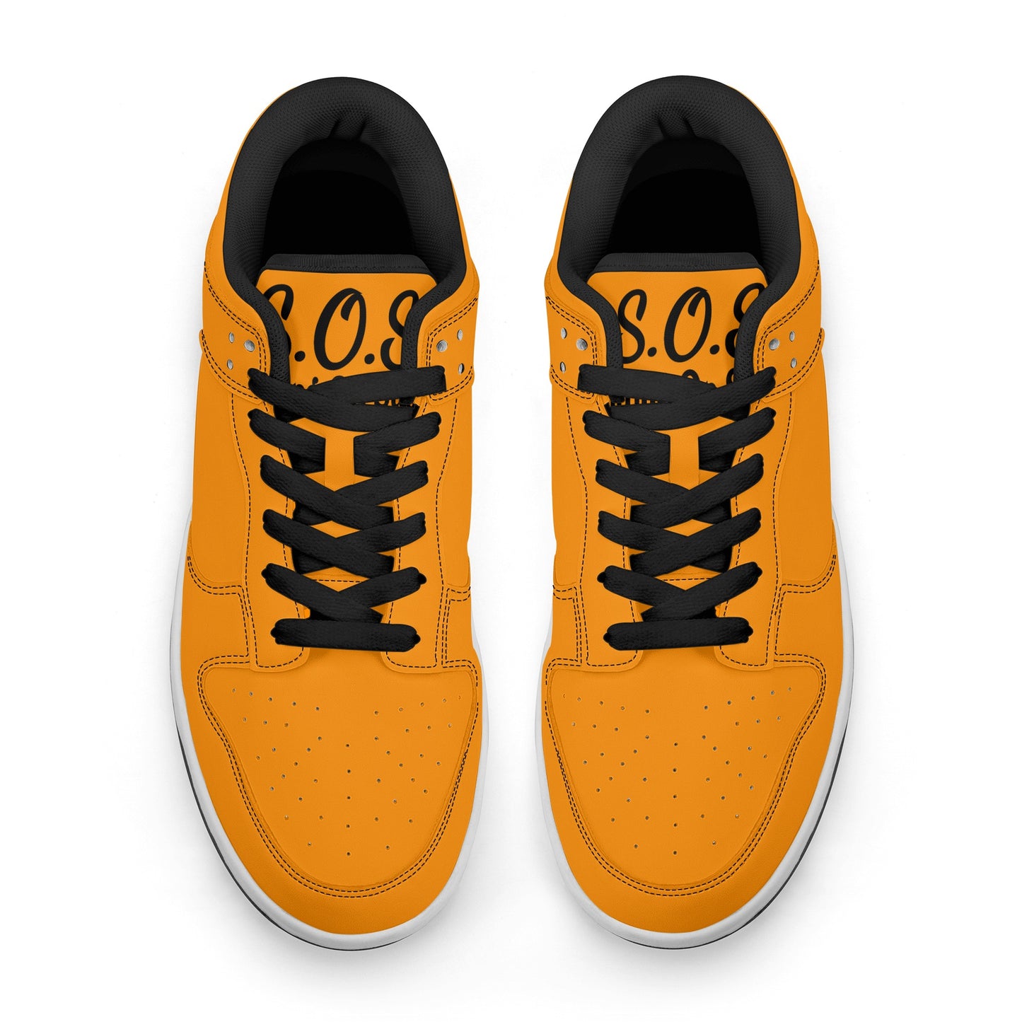 SOS Orange Mens Low Top Leather Star Kicks